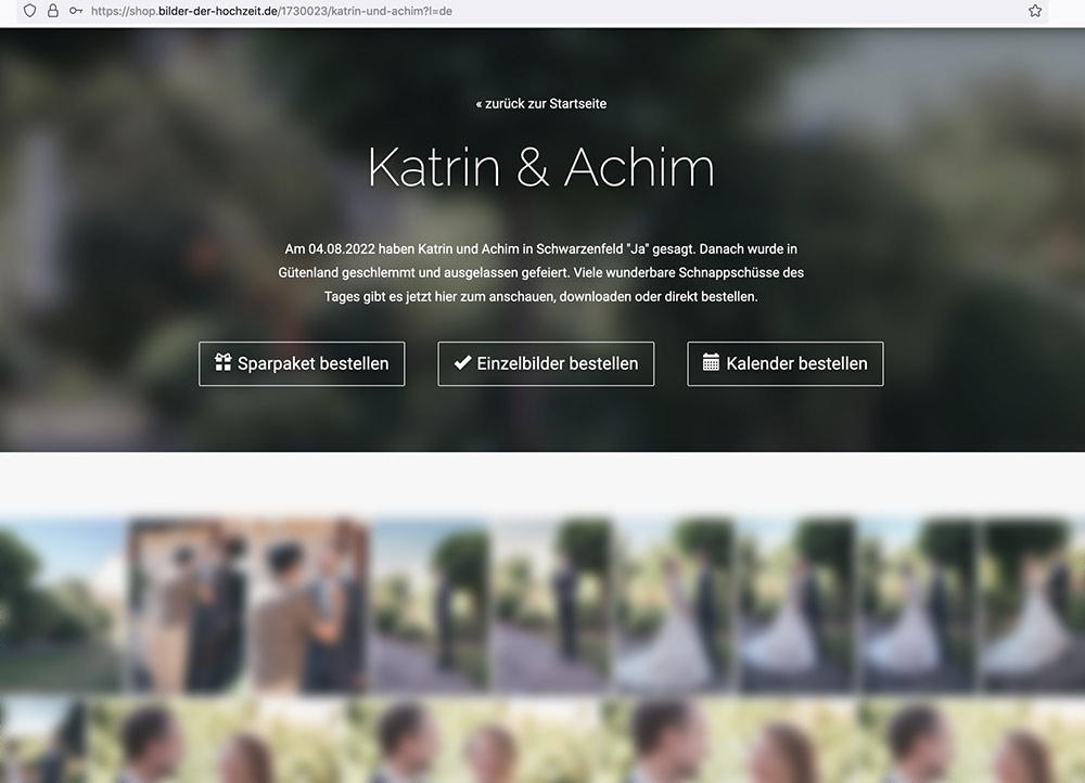 Website mit Bestellservice