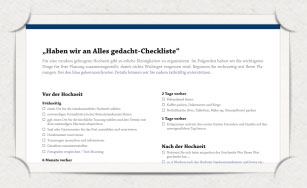 Haben wir an alles gedacht?